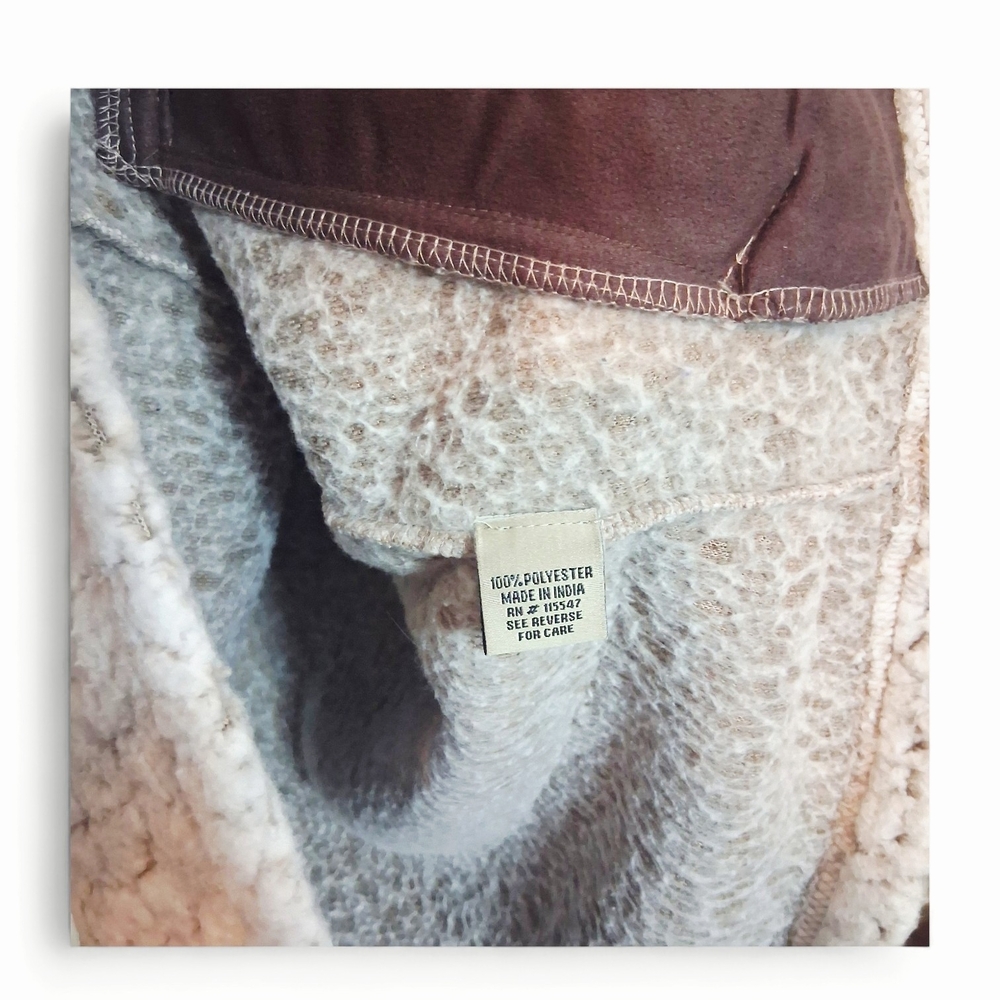 Horn Legend Quarter-Zip Sherpa Pullover Womens Size XL - cream/tan - Picture 4 of 8